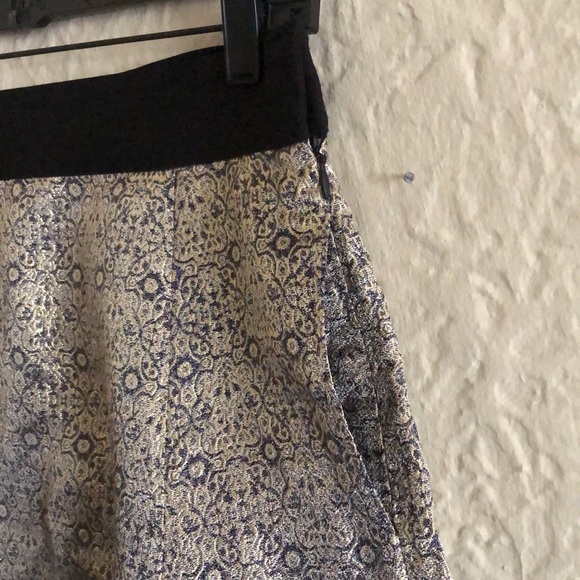 Narcisco Rodriguez for Design Nation Blue Gold Brocade Skirt 4 - Picture 5 of 9